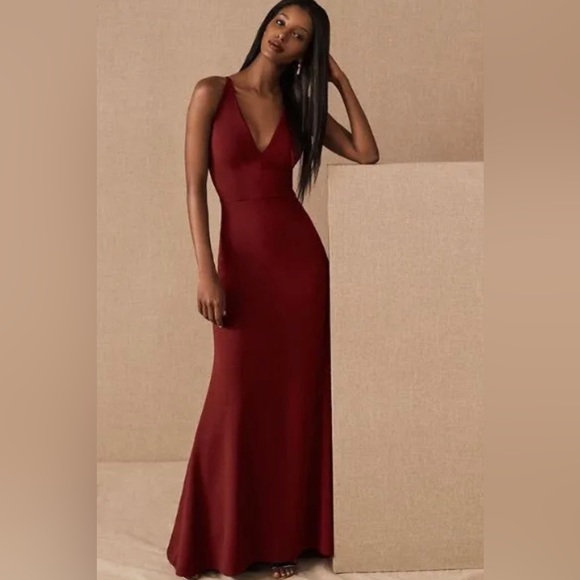 Bhldn Jones V-Neck Crepe Dress Size 0. B18 - Picture 1 of 5